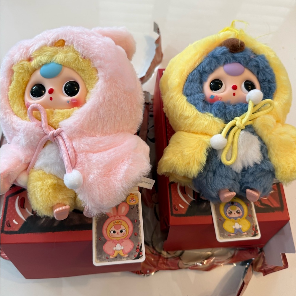 Bundle of 2, Baby Three, I'm Not A Warrior Series Plush Dolls, Rabbit & Duck 🐰🐥